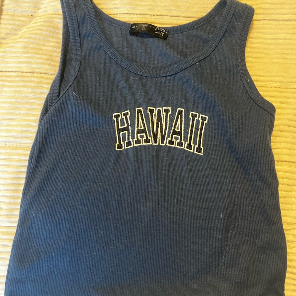 Navy Blue Collegiate Hawaii Tank Top